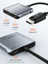 8K DisplayPort to dual HDMI adapter for 4K dual monitor